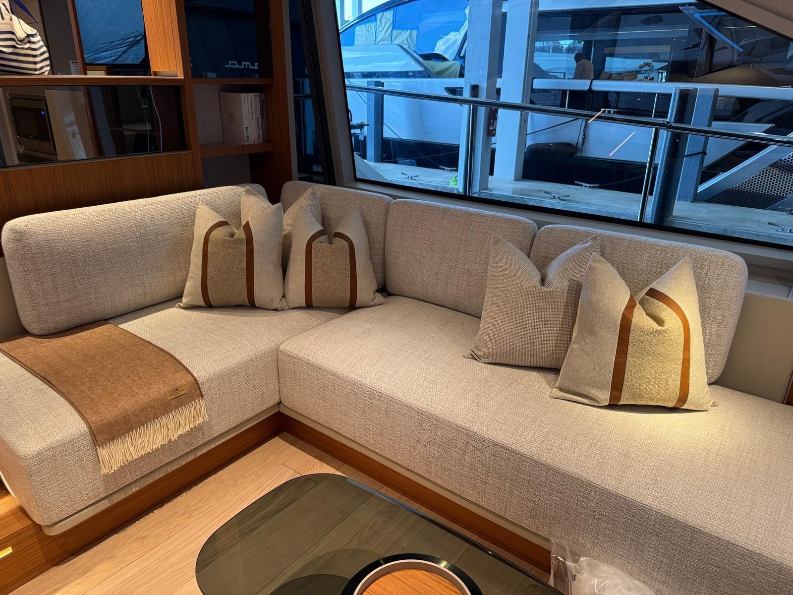 70ft Ferretti yacht rental Miami - navigation bridge and helm station
