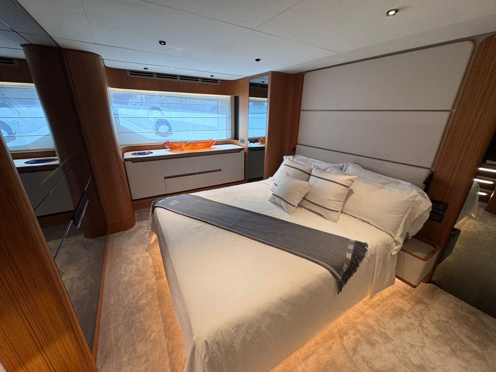 70ft Ferretti yacht rental Miami - galley kitchen for catered yacht events
