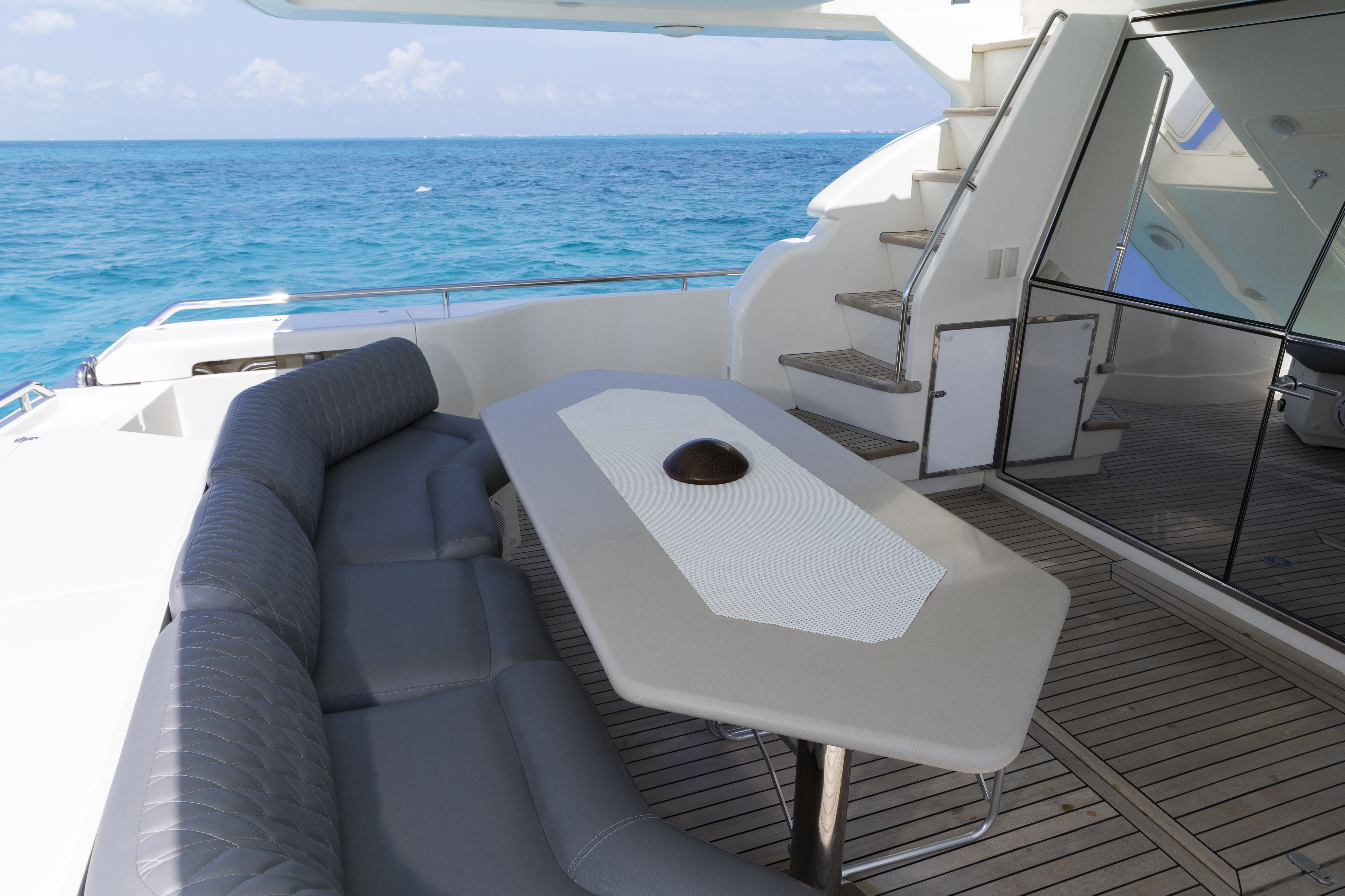 74ft Ferretti yacht rental Miami - galley kitchen for catered yacht events