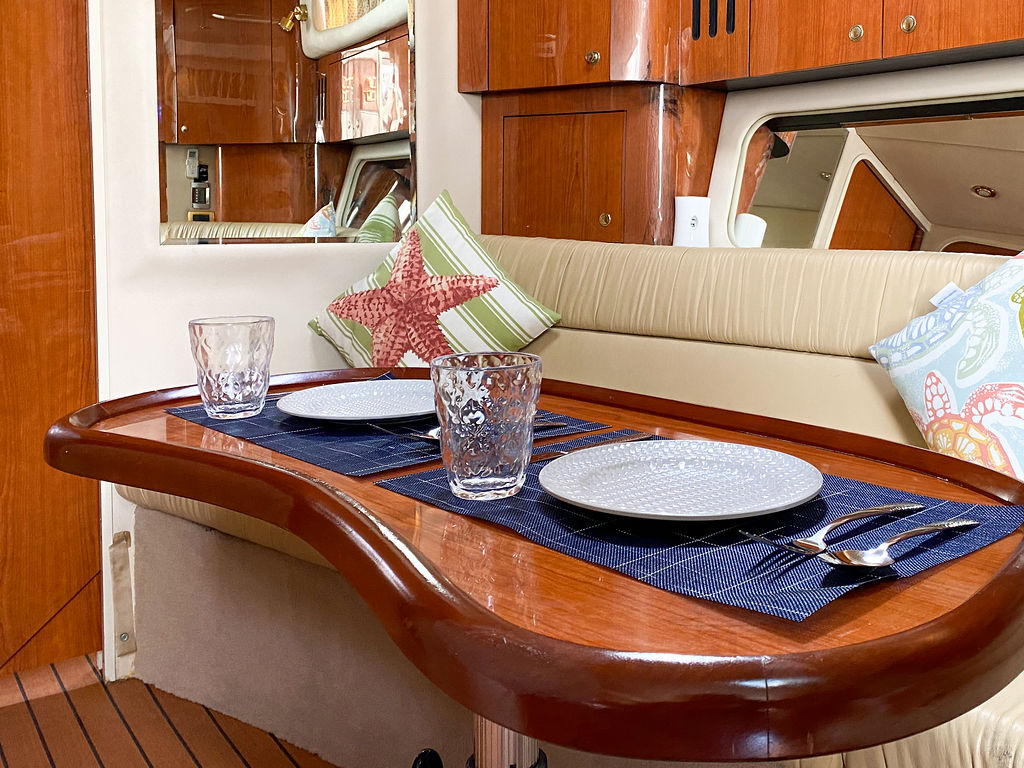 45ft Sea Ray Sundancer yacht rental Miami - bow seating area perfect for sunbathing and relaxation