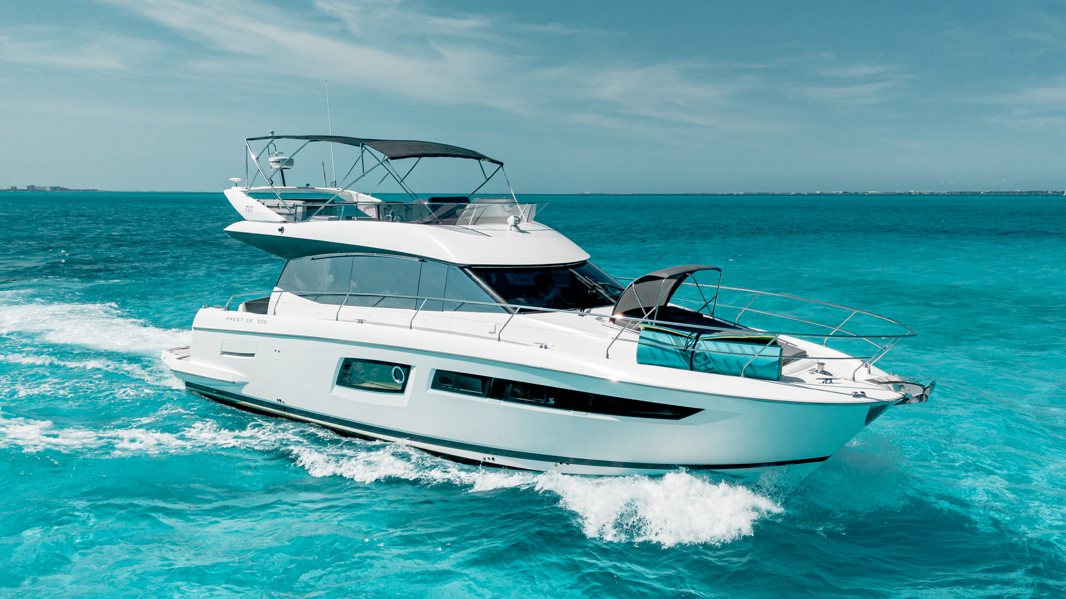 50ft Prestige yacht rental Miami - galley kitchen for catered yacht events