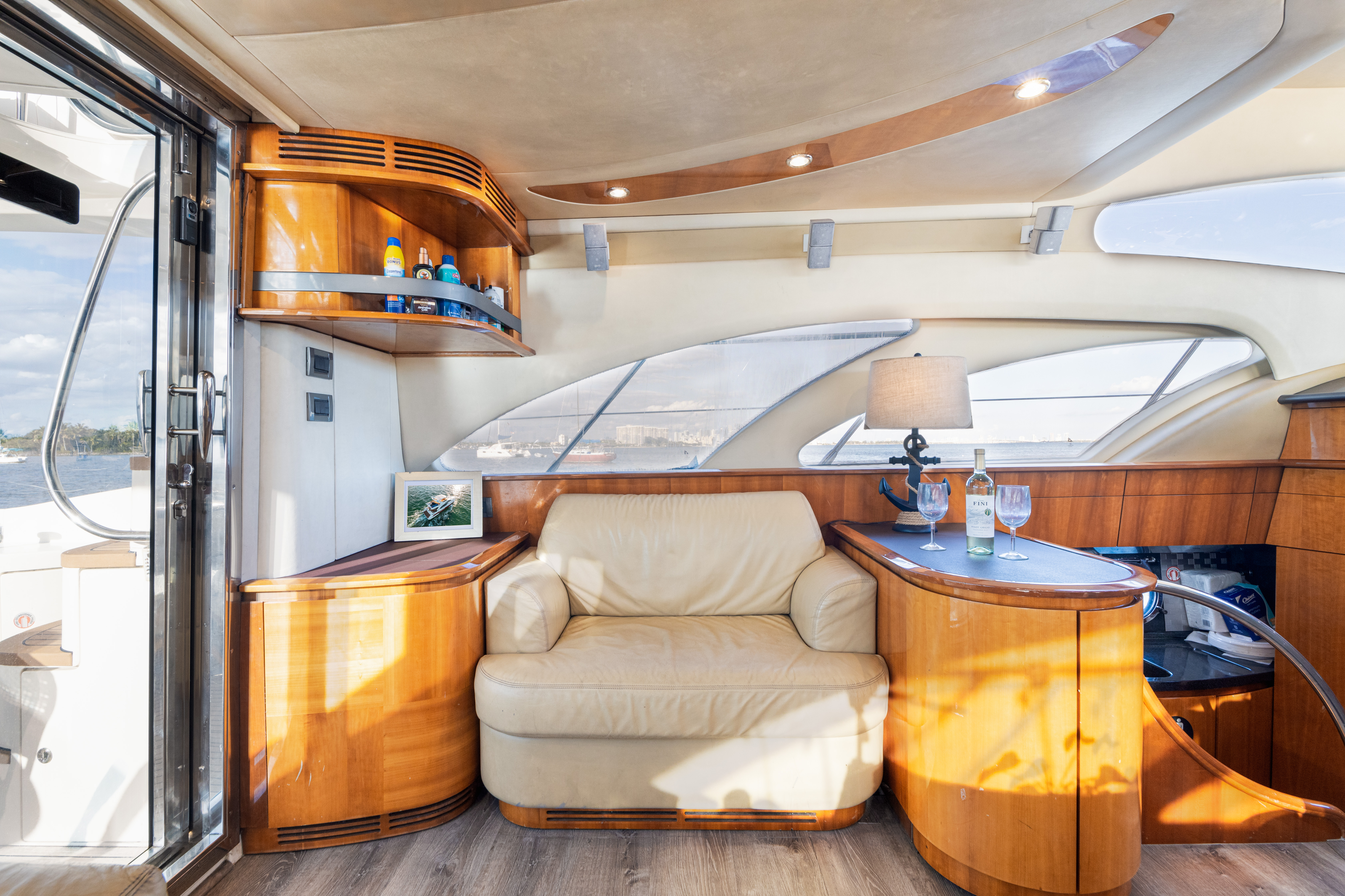 55ft Azimut G yacht rental Miami - bow seating area perfect for sunbathing and relaxation
