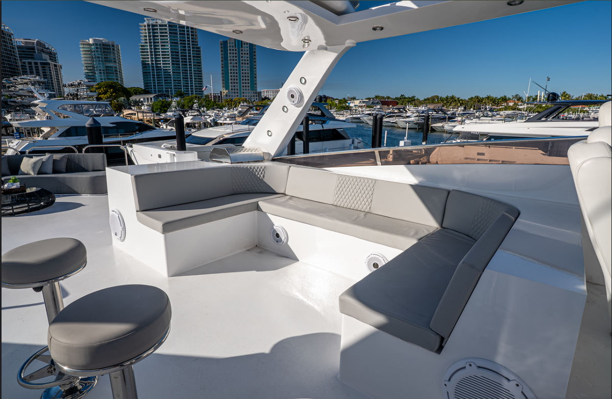 110ft Antago G yacht rental Miami - premium amenities and entertainment system