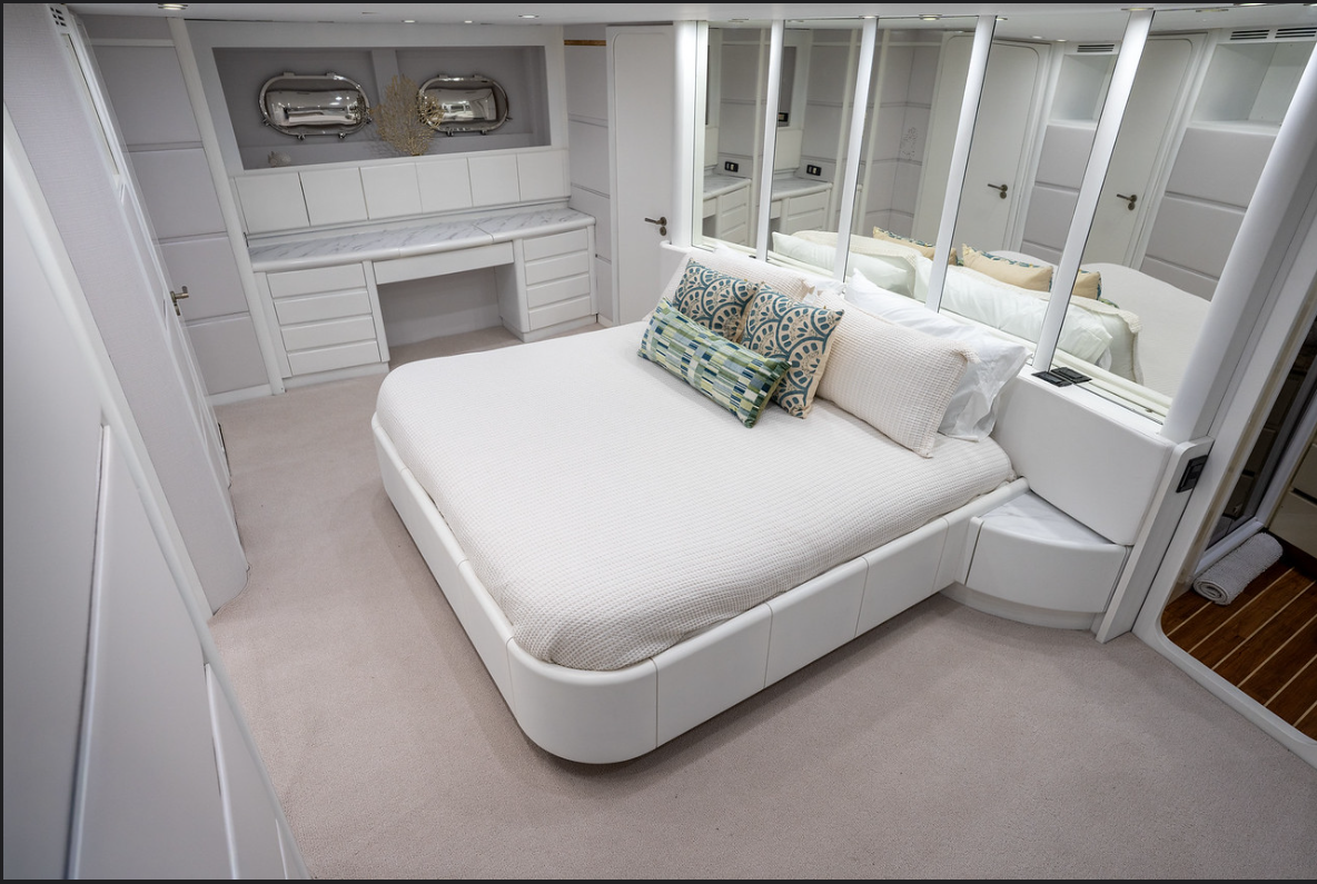 110ft Antago G yacht rental Miami - spacious deck area ideal for sunset cruises and bachelorette parties