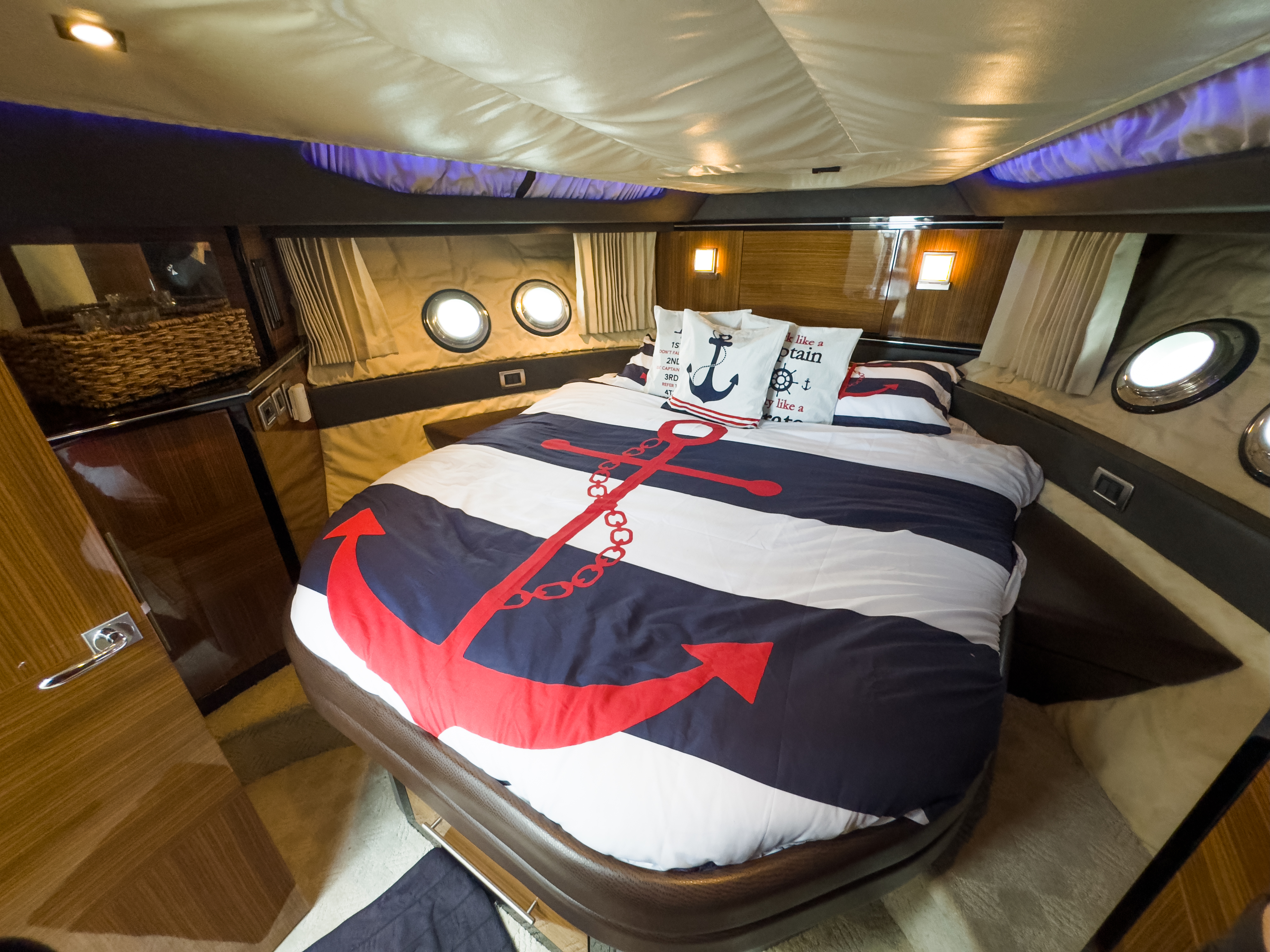 42ft Marquis Sport Coupe yacht rental Miami - elegant interior salon for corporate events and private gatherings