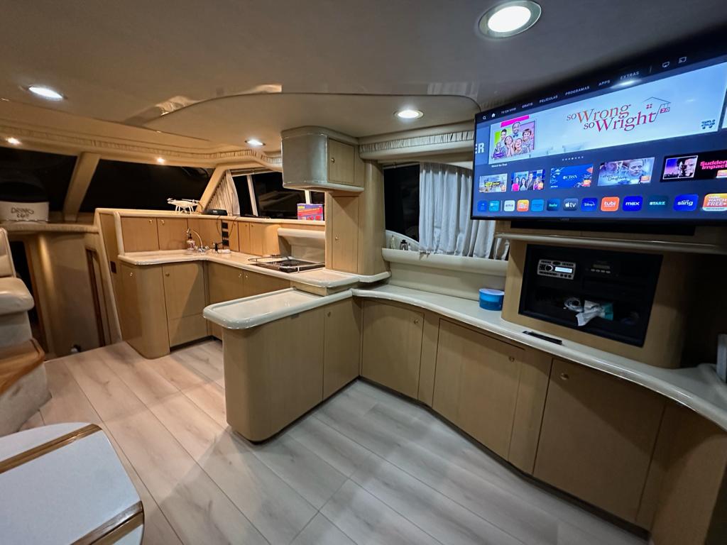 52ft Sea Ray Sedan Bridge yacht rental Miami - comfortable lounge area for group celebrations