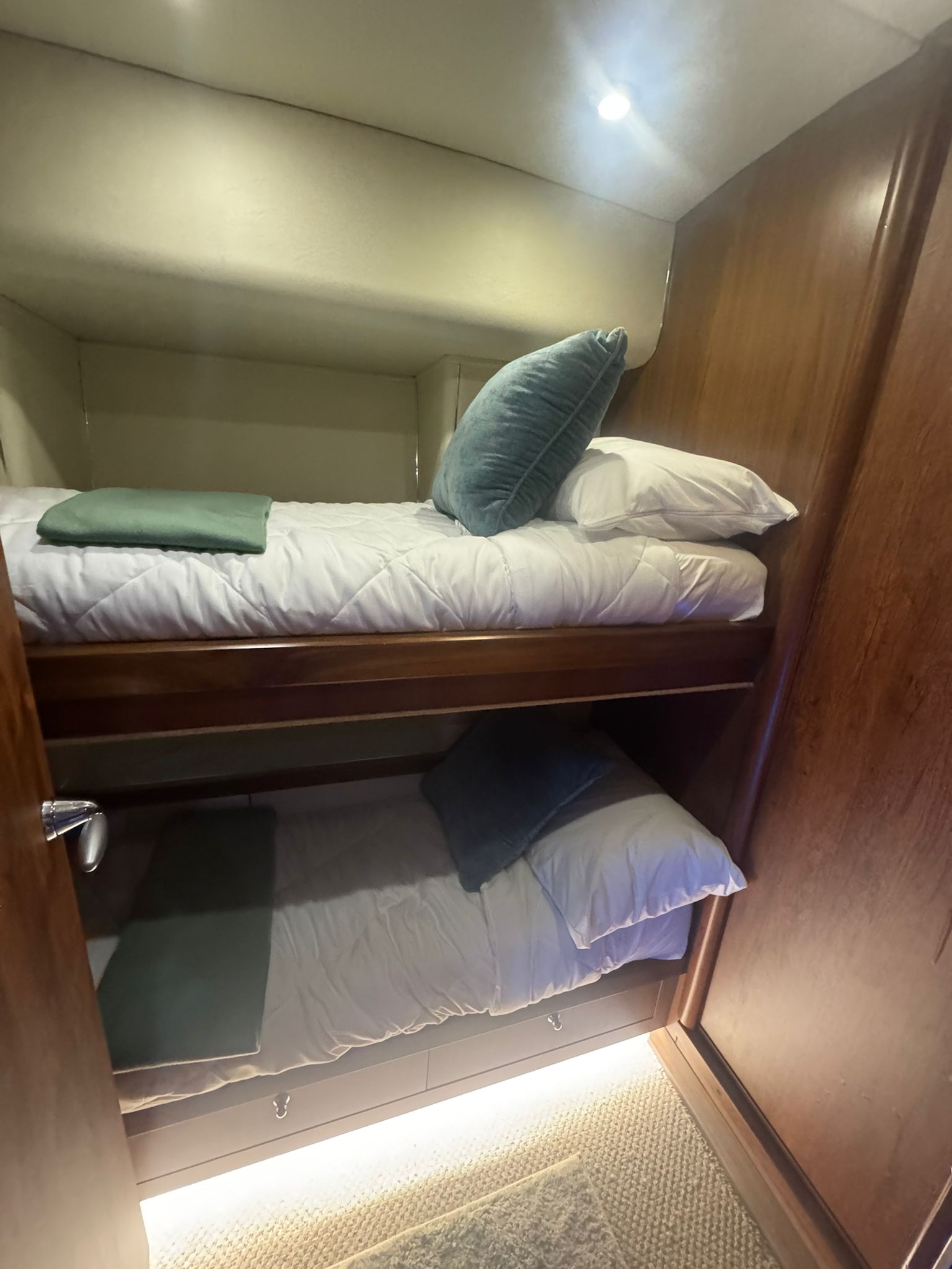 82ft Sunseeker Predator yacht rental Miami - bow seating area perfect for sunbathing and relaxation