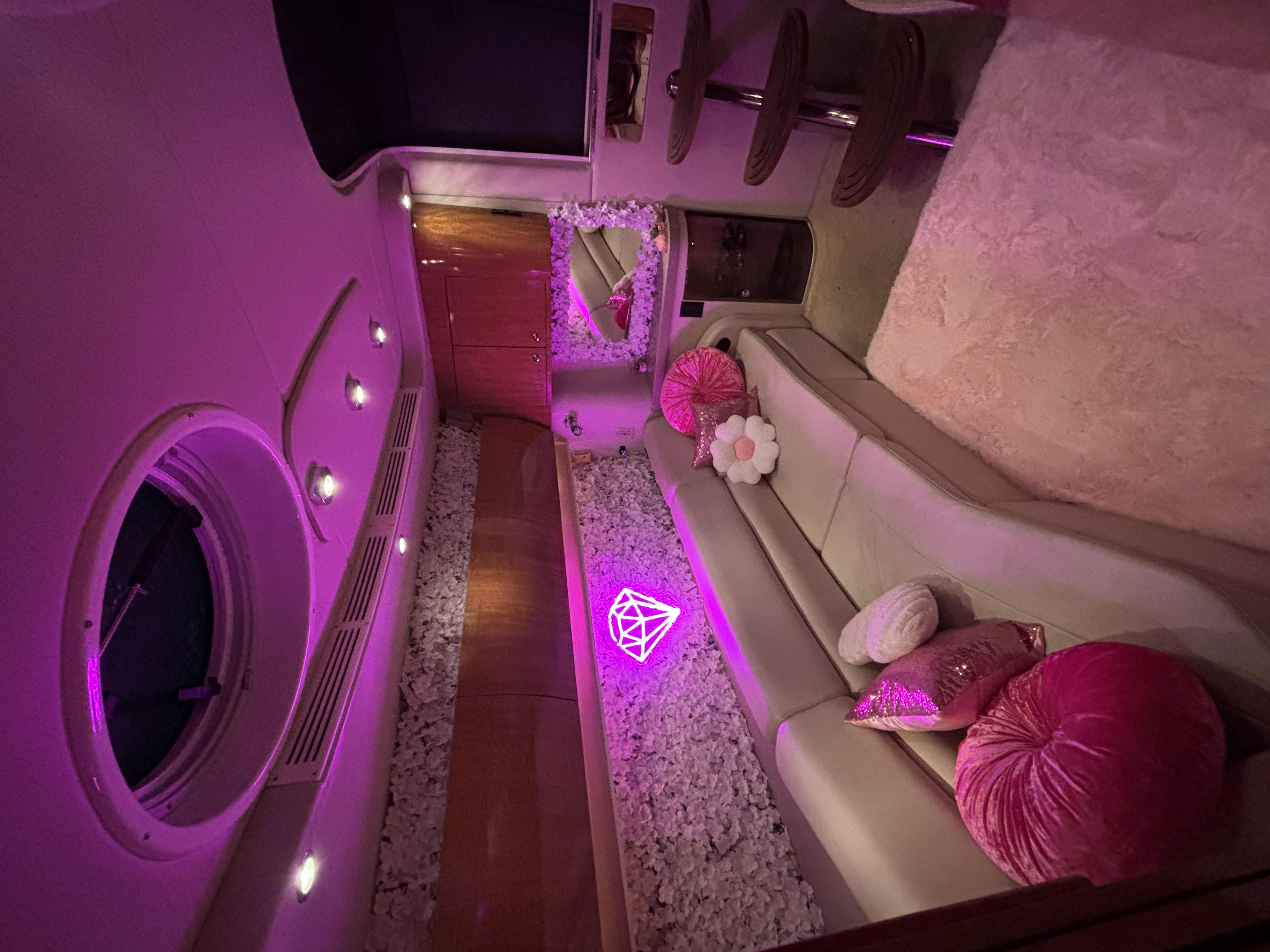 45ft Diamond Pink yacht rental Miami - stern swim platform with water access for snorkeling