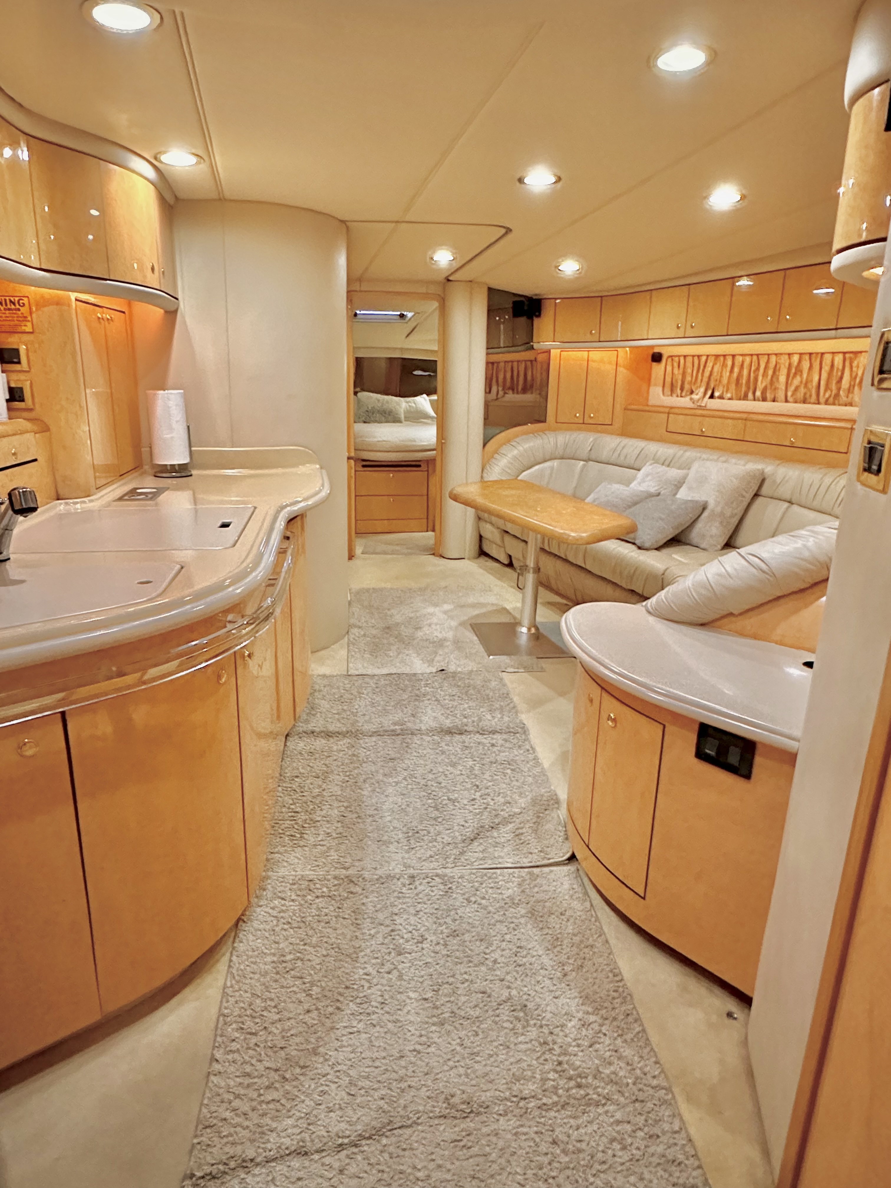 60ft Pink Sea Ray yacht rental Miami - galley kitchen for catered yacht events