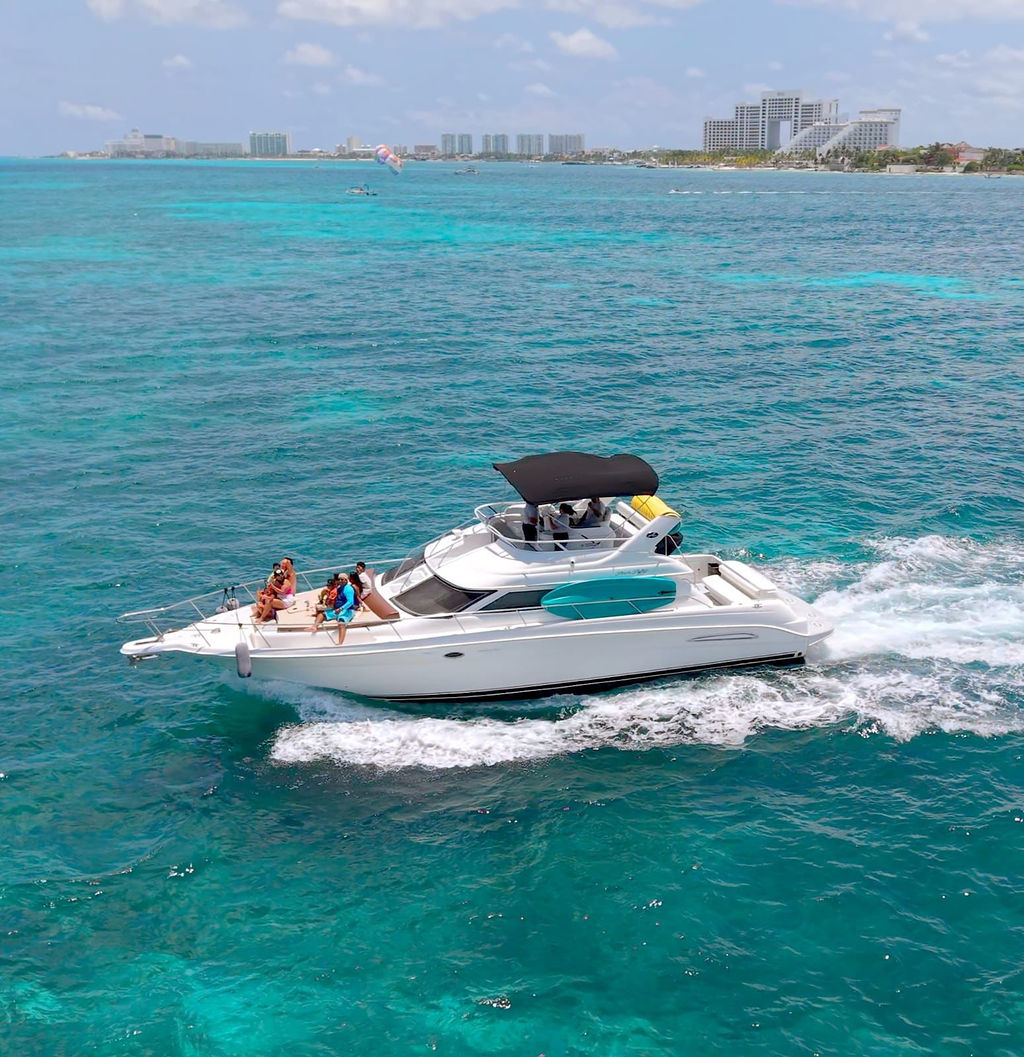 48ft Sea Ray yacht rental Miami - spacious deck area ideal for sunset cruises and bachelorette parties