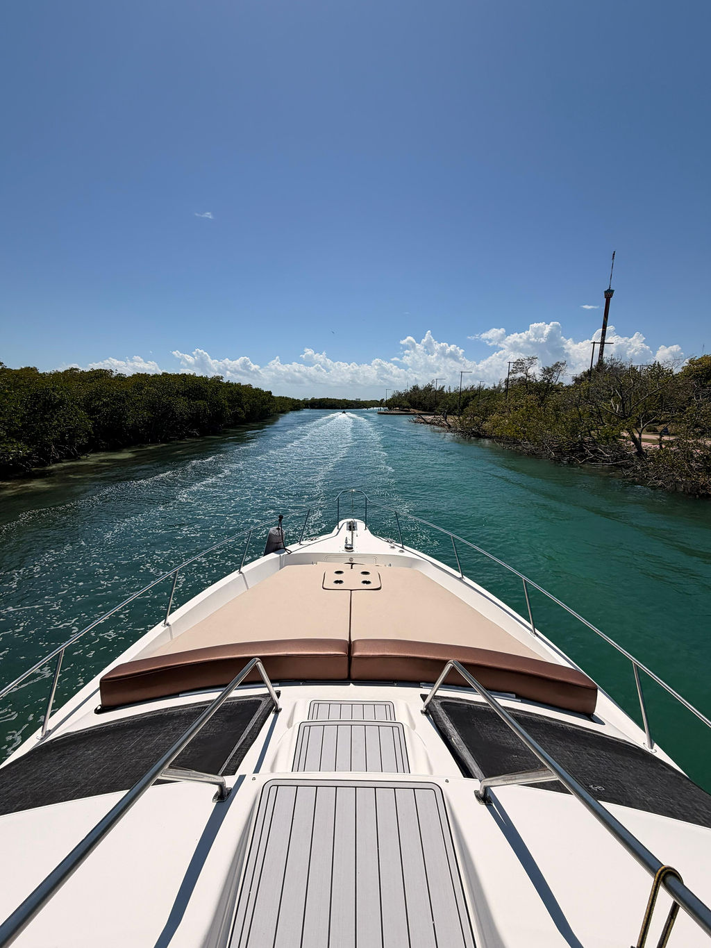48ft Sea Ray yacht rental Miami - elegant interior salon for corporate events and private gatherings