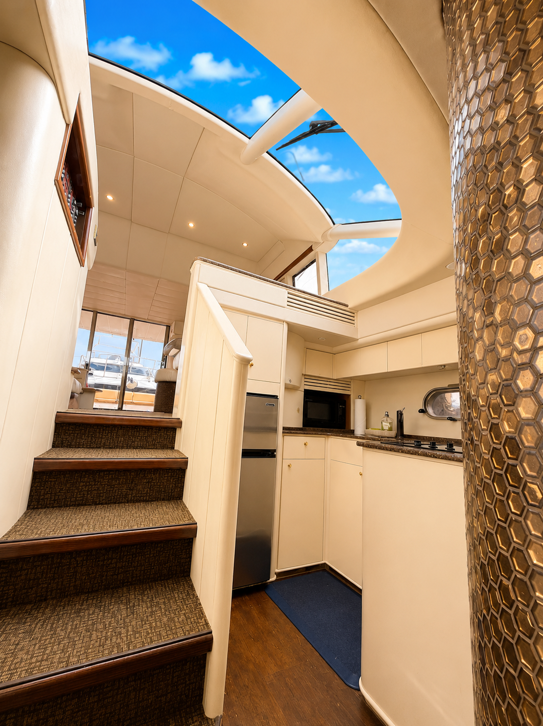 55ft Viking Roma CG yacht rental Miami - navigation bridge and helm station