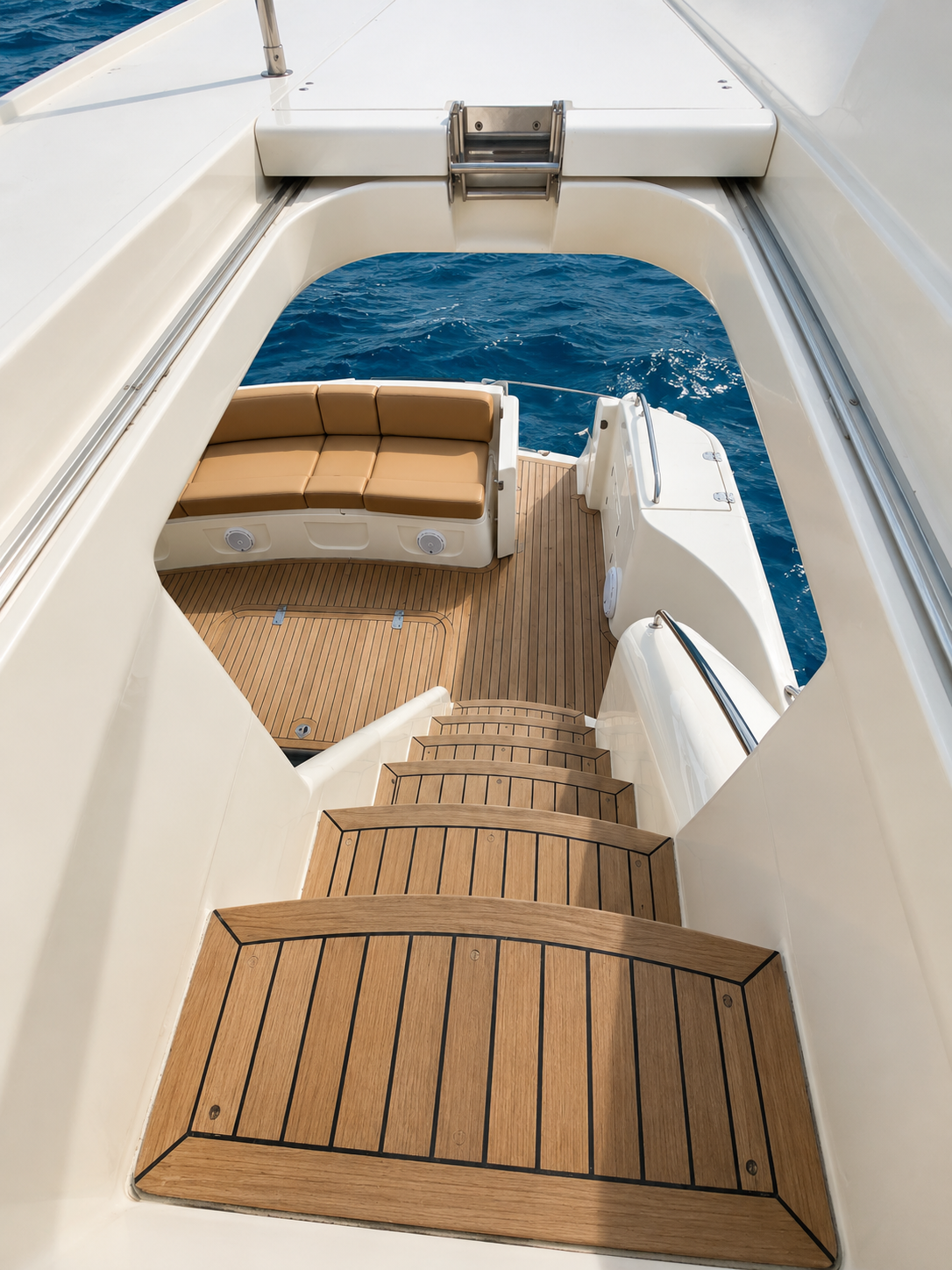 55ft Viking Roma CG yacht rental Miami - stern swim platform with water access for snorkeling