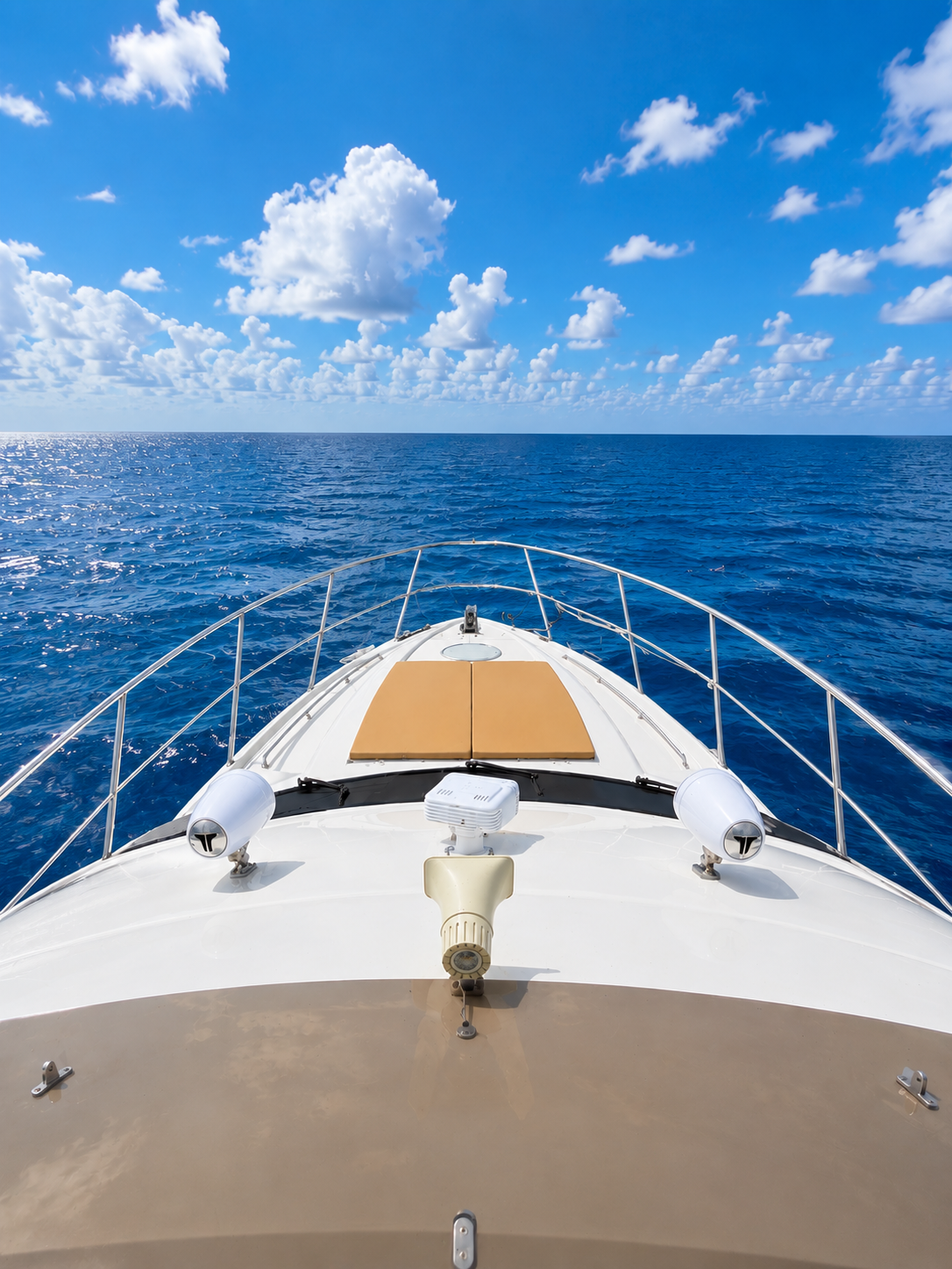 55ft Viking Roma CG yacht rental Miami - bow seating area perfect for sunbathing and relaxation