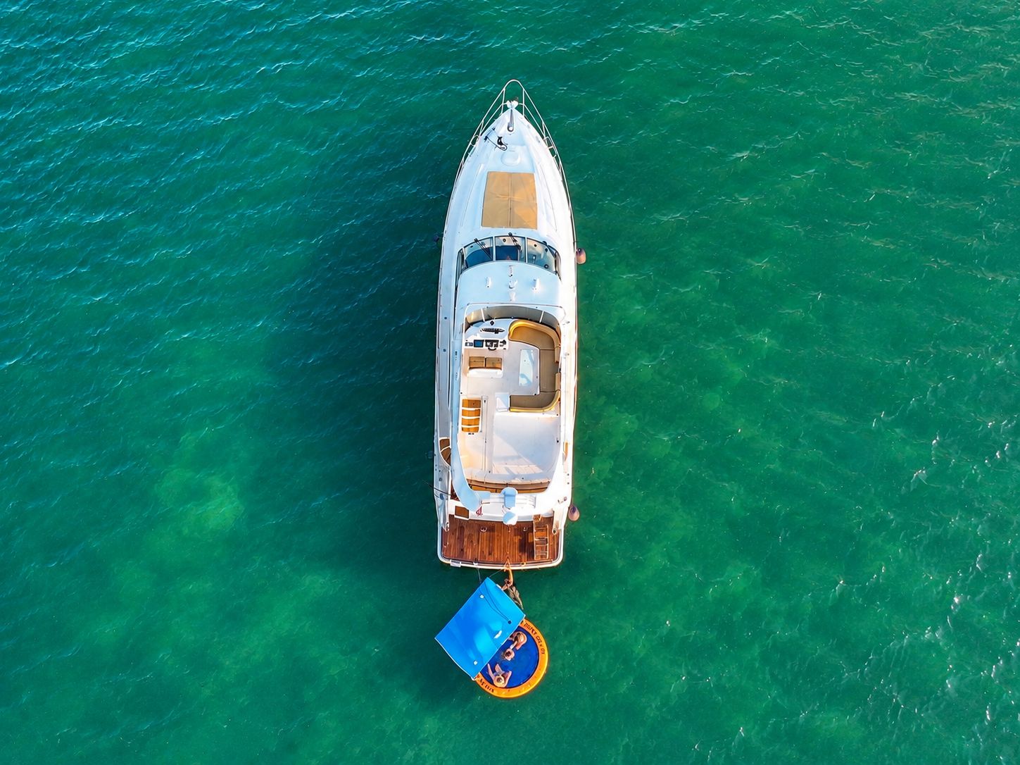 55ft Viking Roma CG yacht rental Miami - comfortable lounge area for group celebrations