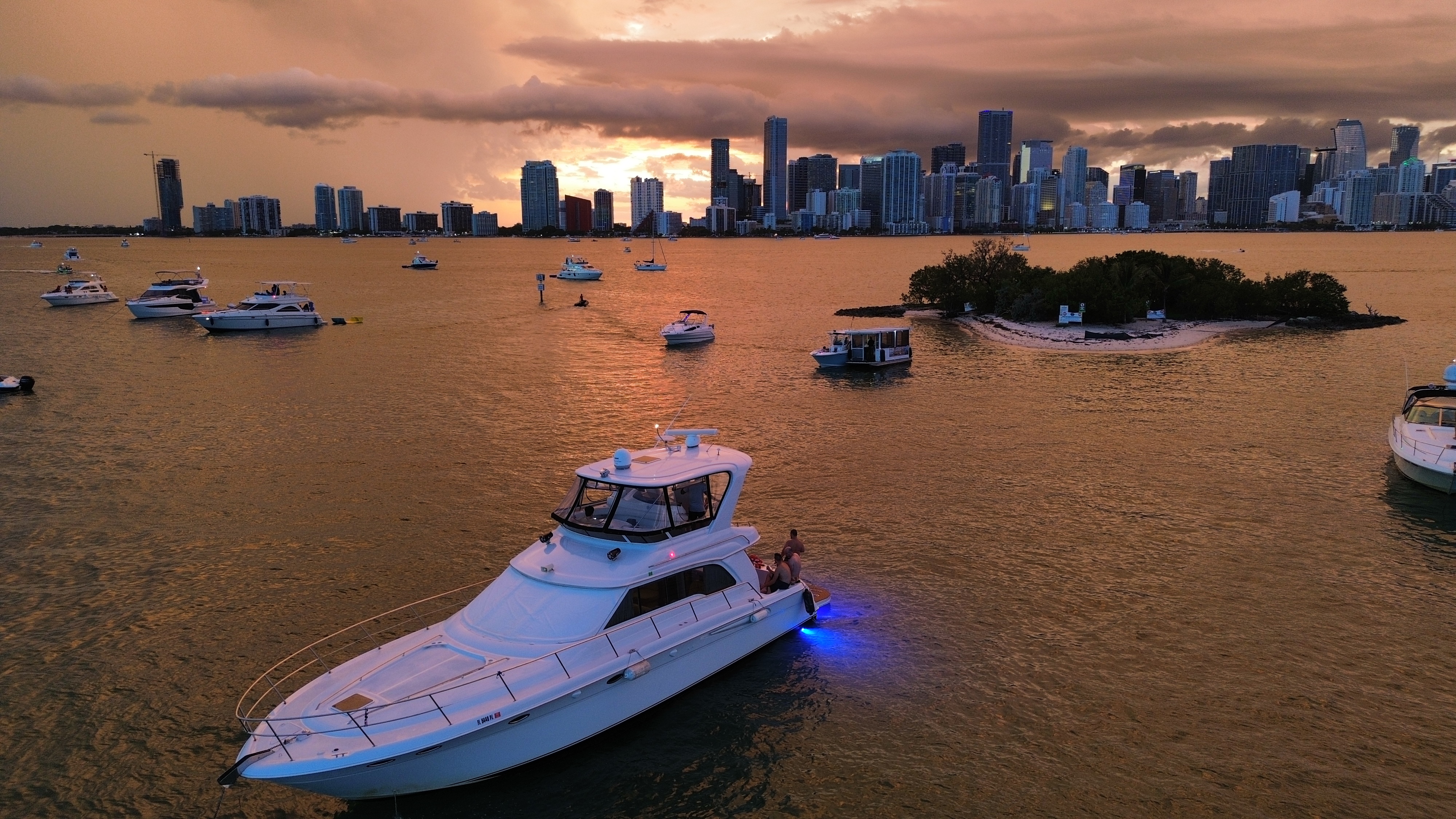 55ft Searay L yacht rental Miami - galley kitchen for catered yacht events