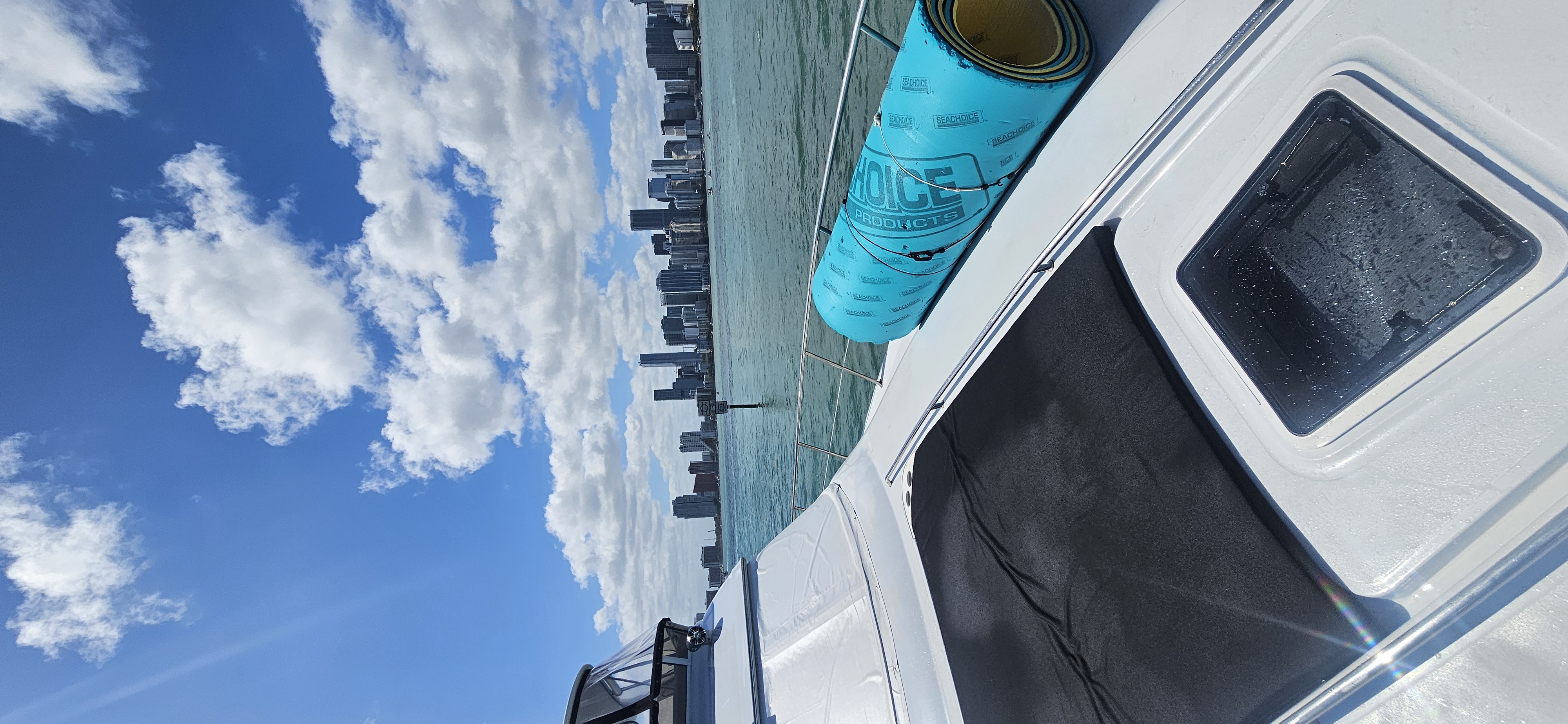 55ft Searay L yacht rental Miami - comfortable lounge area for group celebrations