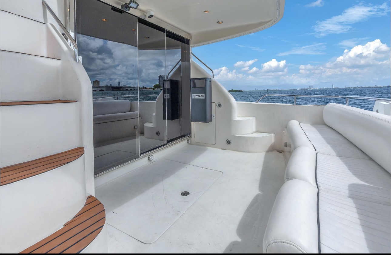 55ft Viking Arki yacht rental Miami - navigation bridge and helm station