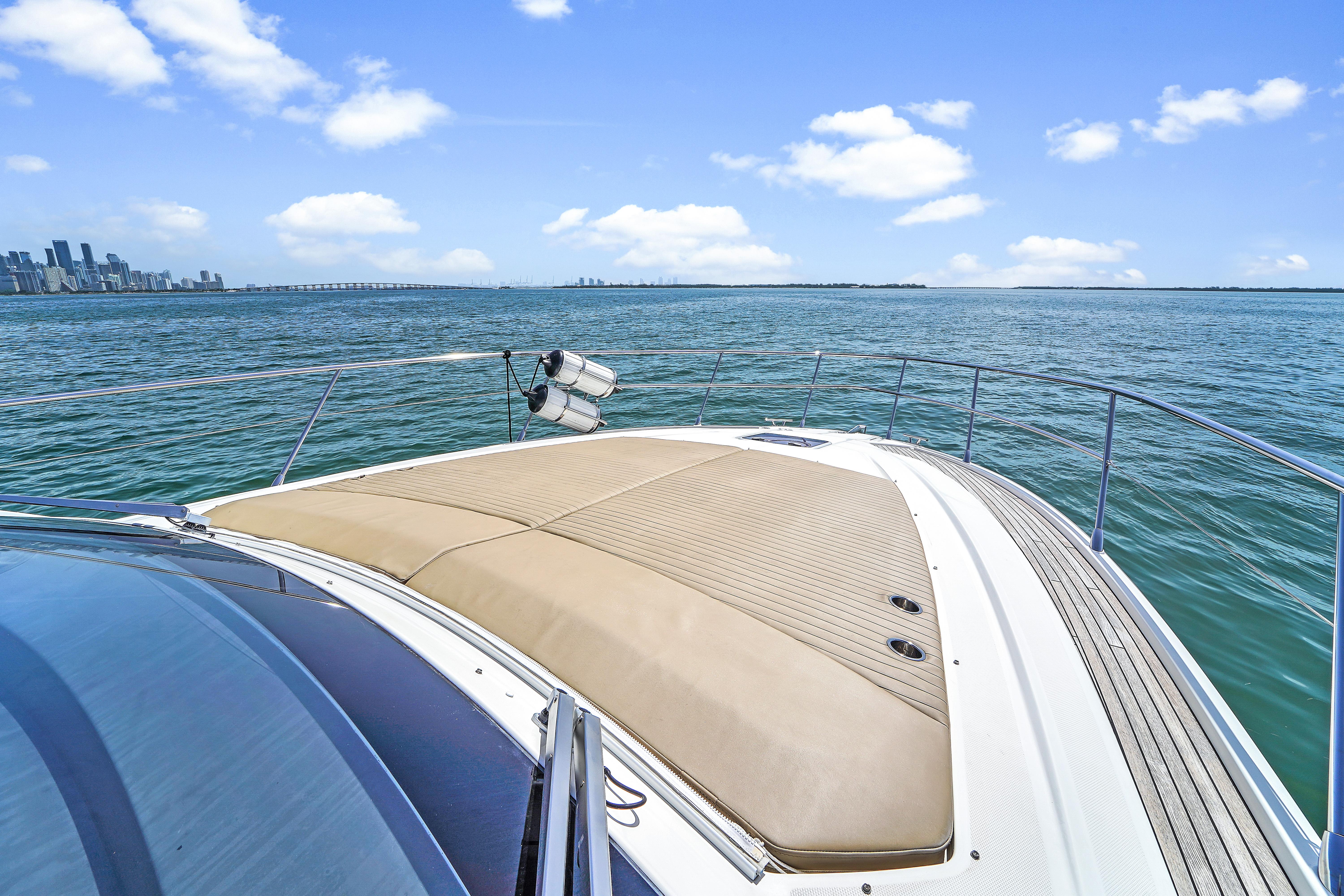 45ft Azimut Atlantis yacht rental Miami - spacious deck area ideal for sunset cruises and bachelorette parties