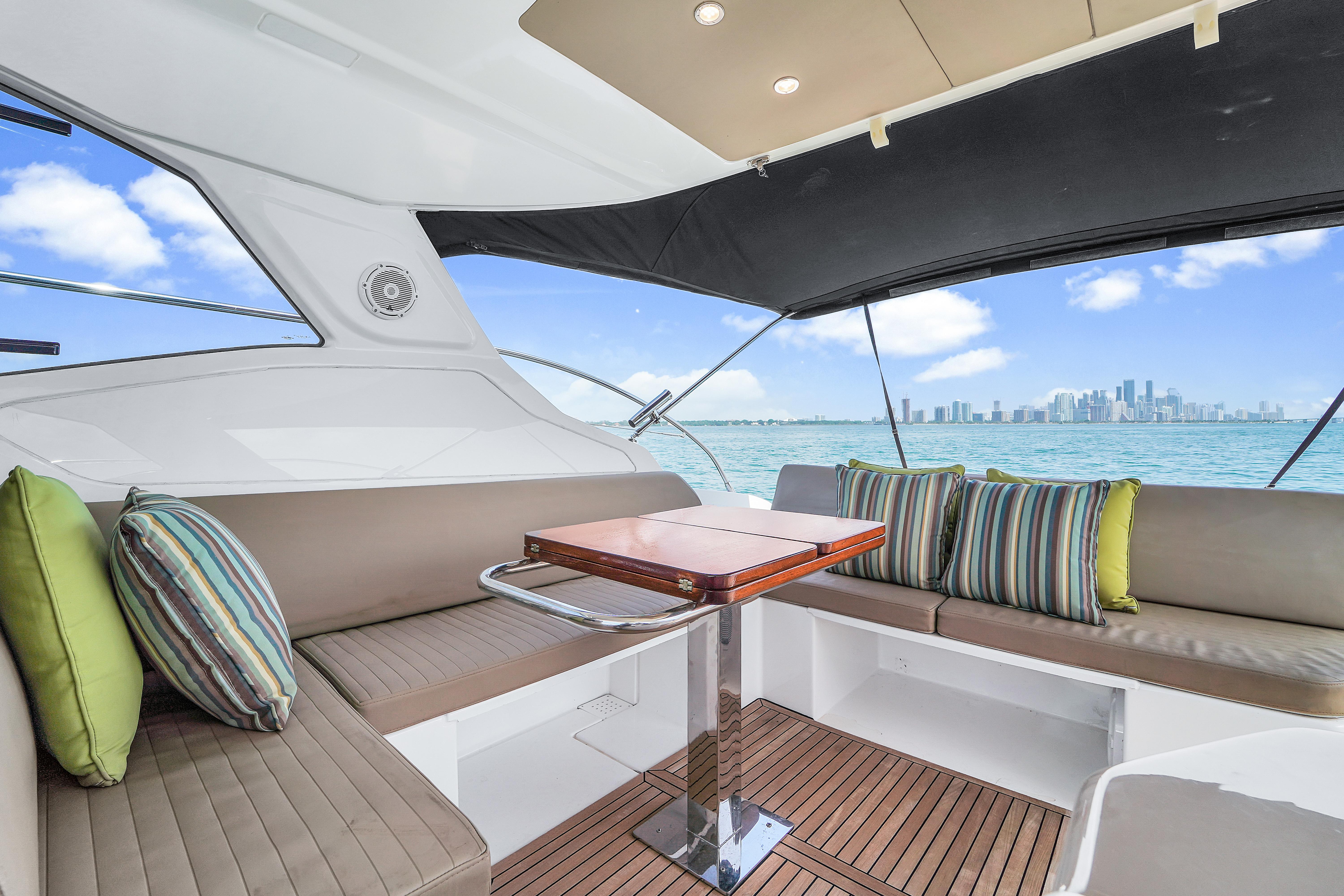 45ft Azimut Atlantis yacht rental Miami - premium amenities and entertainment system