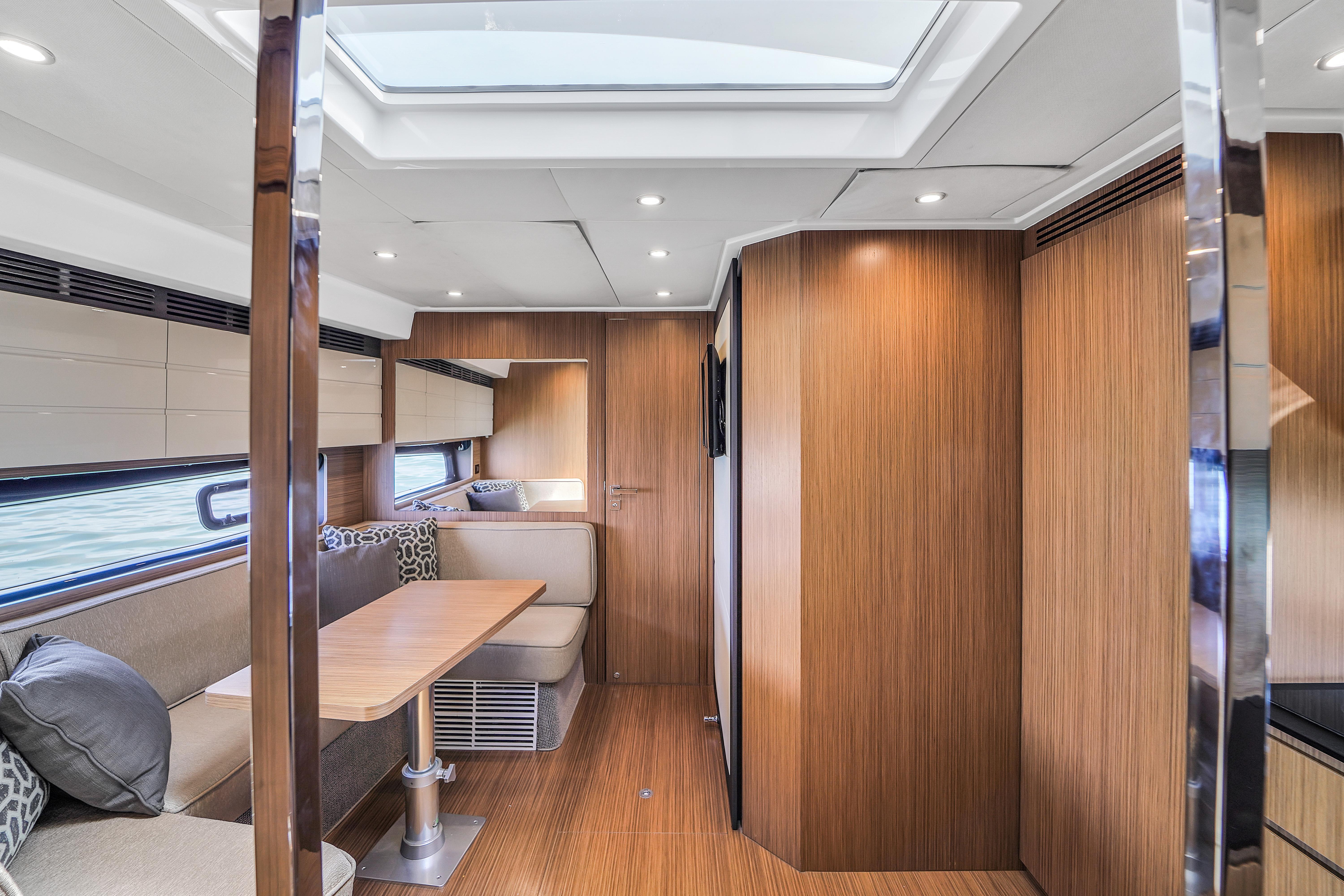 45ft Azimut Atlantis yacht rental Miami - comfortable lounge area for group celebrations