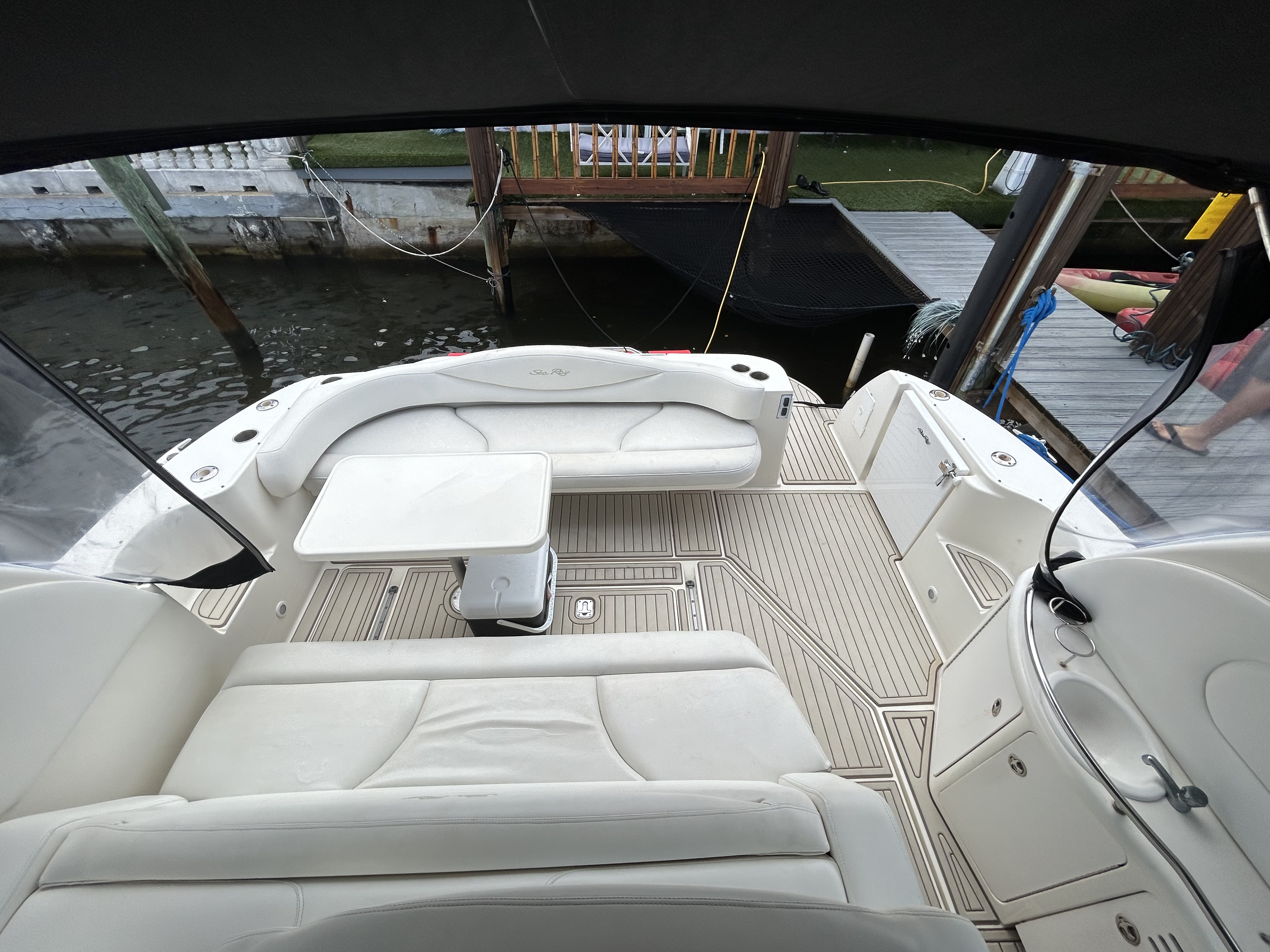 45ft Searay H yacht rental Miami - spacious deck area ideal for sunset cruises and bachelorette parties