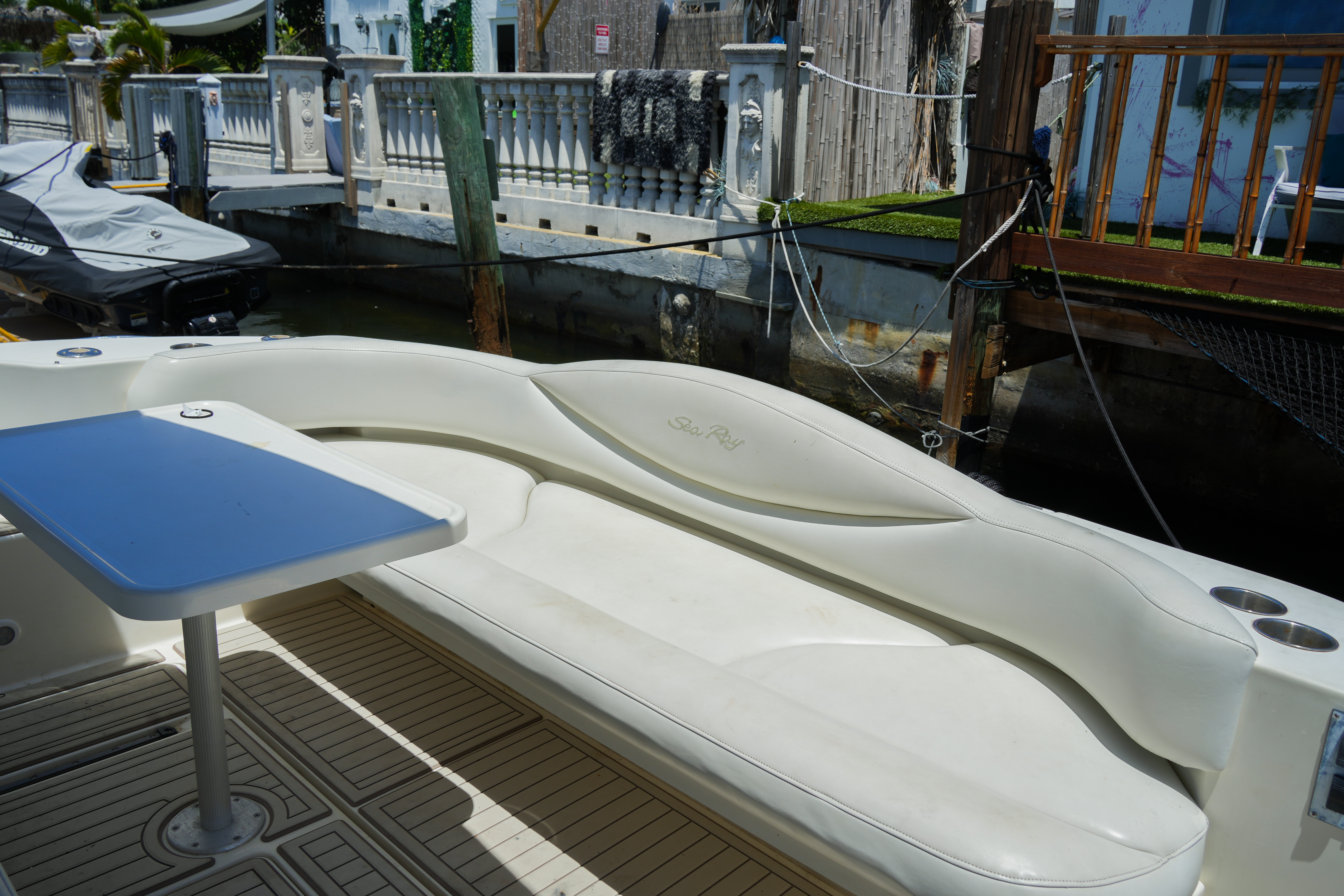 45ft Searay H yacht rental Miami - bow seating area perfect for sunbathing and relaxation