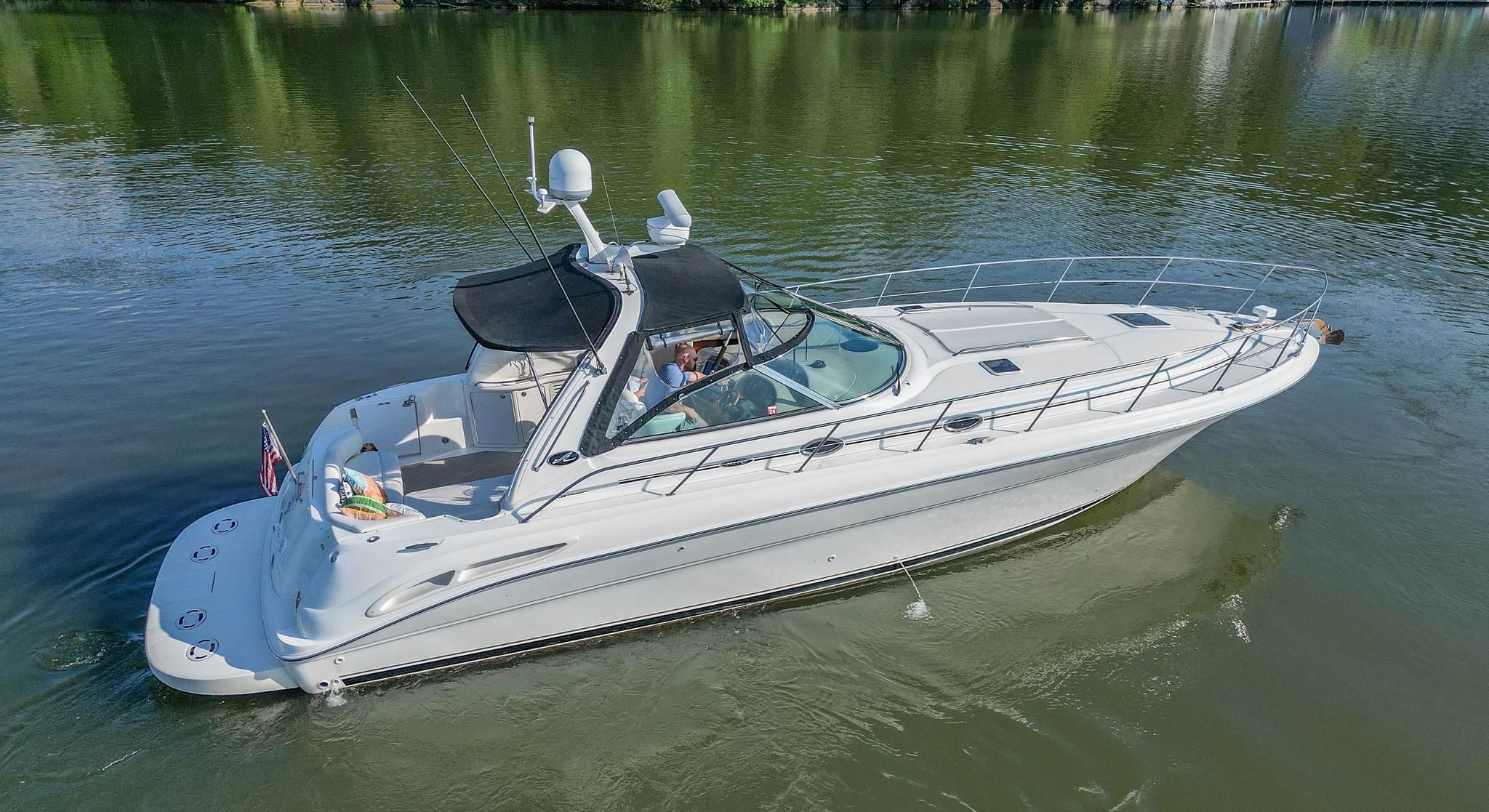 45ft Searay H yacht rental Miami - comfortable lounge area for group celebrations