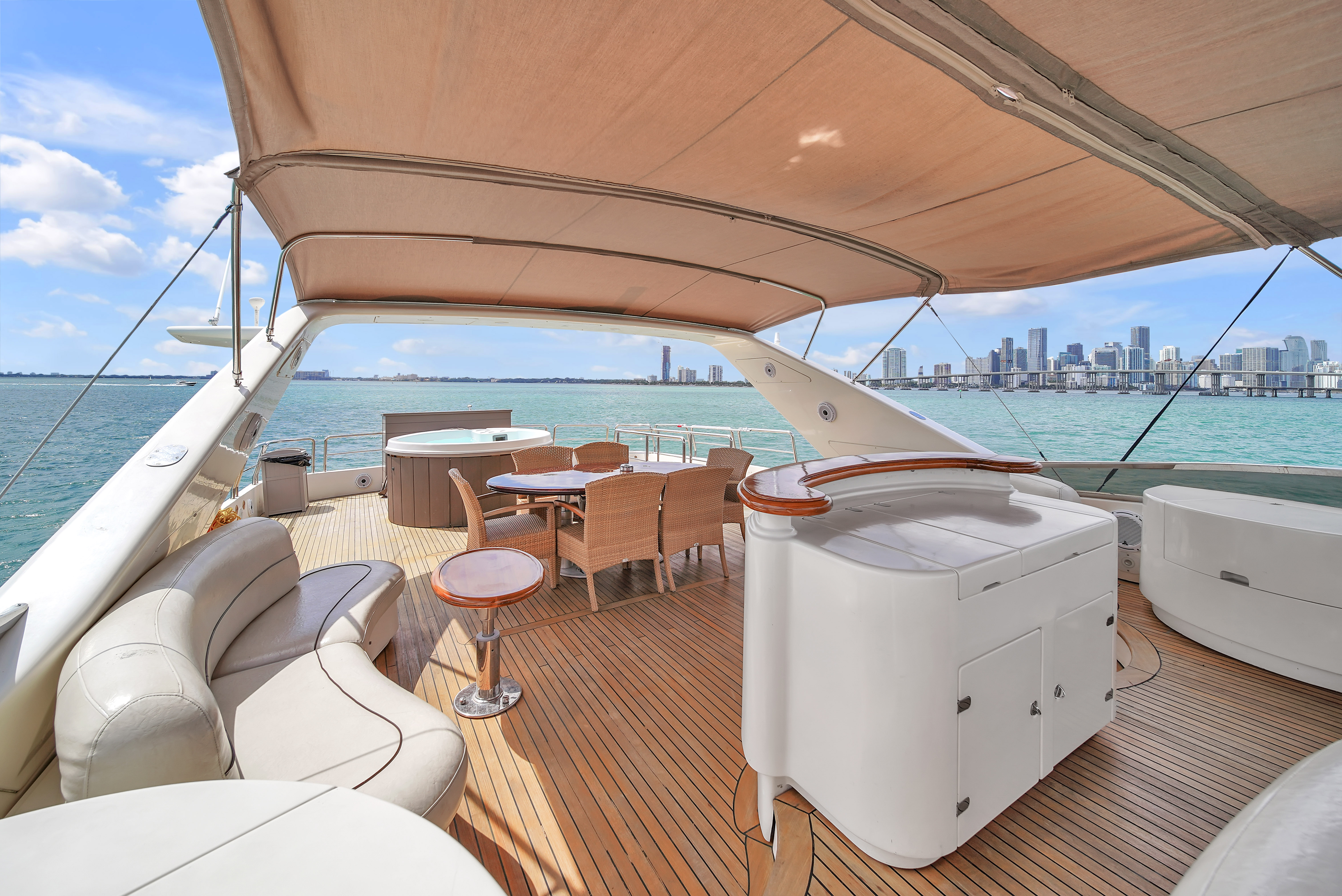 100ft Azimut D yacht rental Miami - comfortable lounge area for group celebrations
