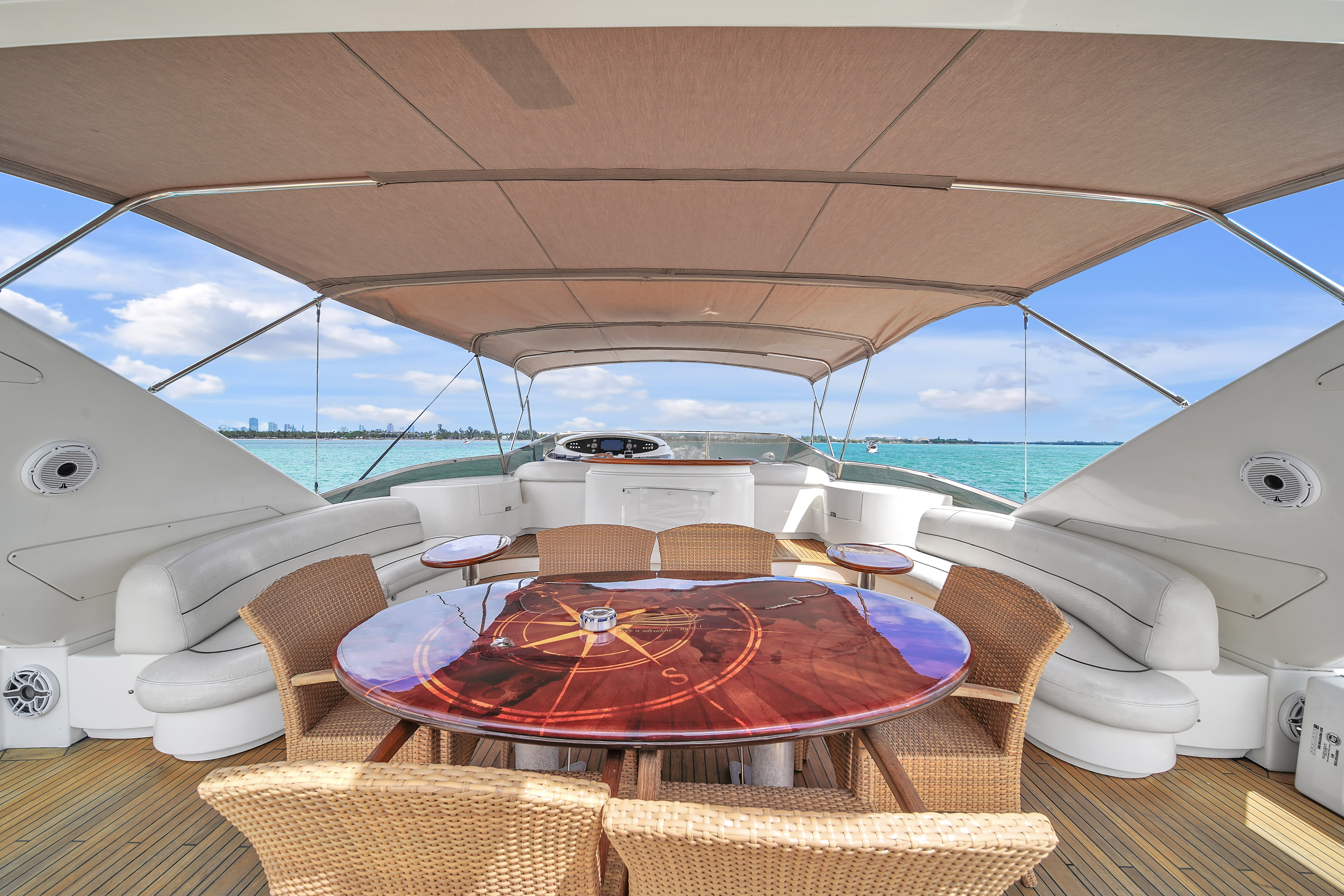 100ft Azimut D yacht rental Miami - navigation bridge and helm station